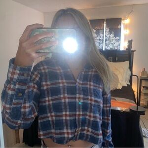 American eagle cropped flannel